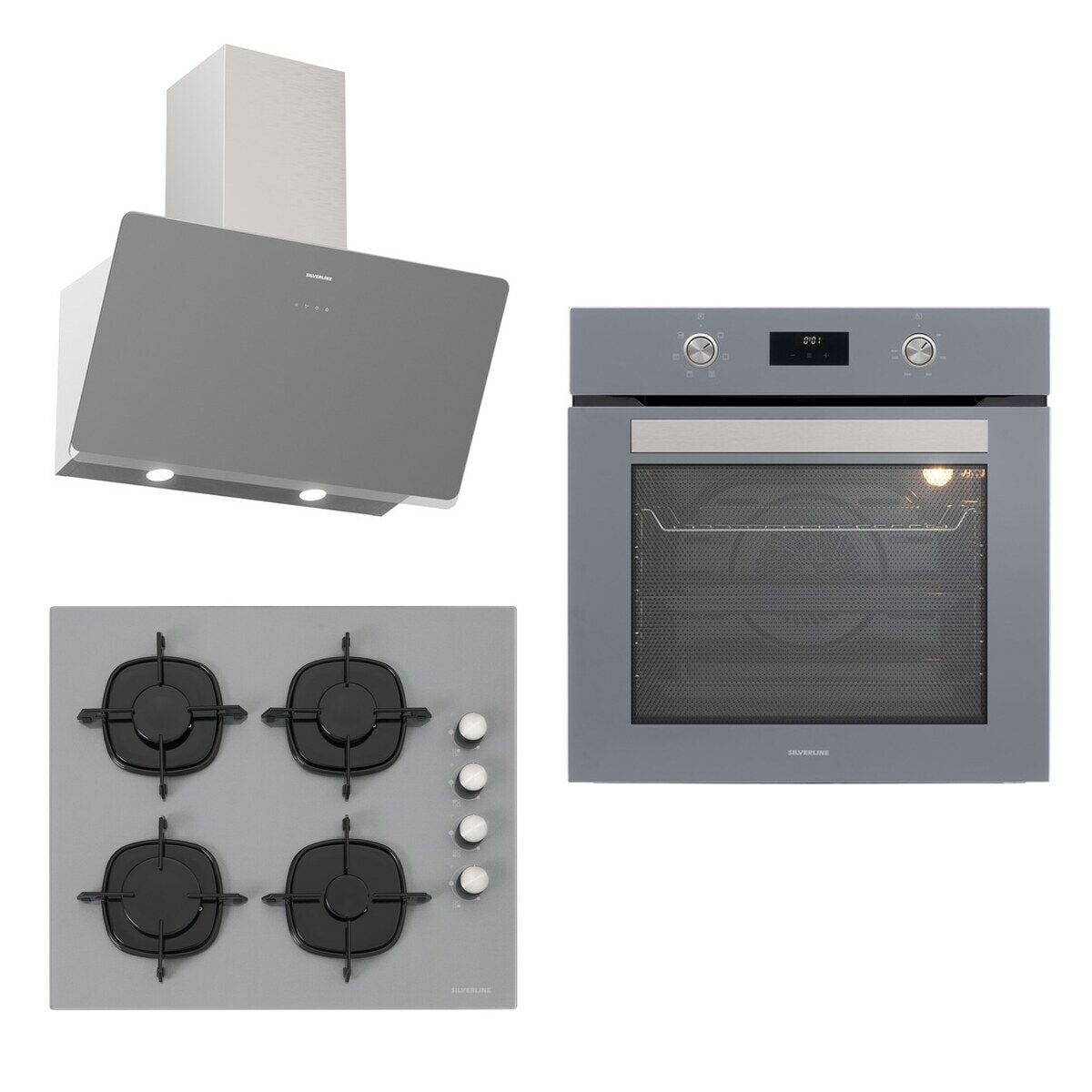 Silverline Ankastre Set BO6502S02 S2-3457 SOHO-CS5700E6S01 Gri