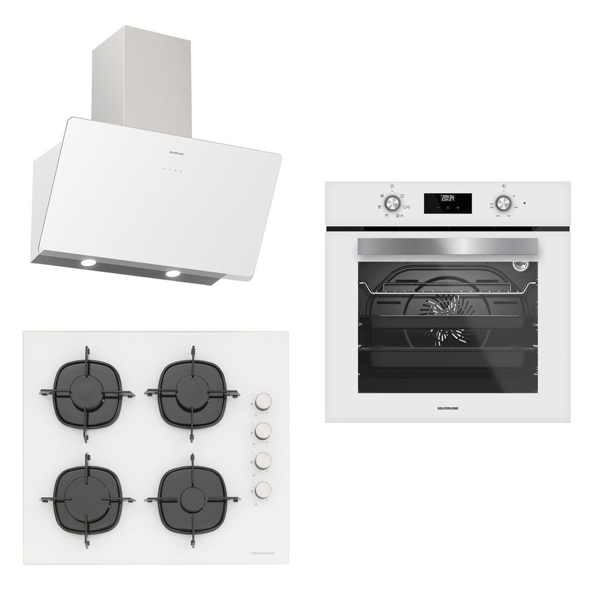 Silverline Ankastre Set BO6502W02 S2-3457 SOHO-CS5700E6W01 Beyaz